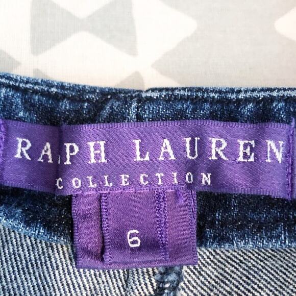 Vintage RALPH LAUREN Collection Stacked Ruched Low Rise Jeans Bareback 90s - Picture 7 of 10